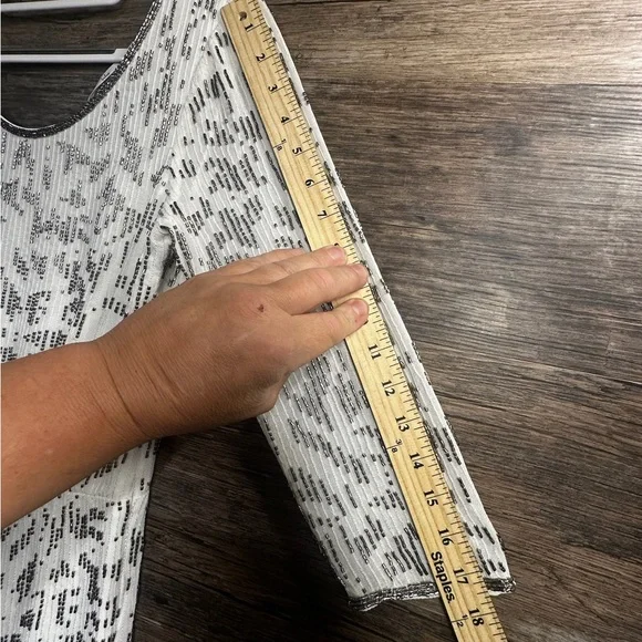 Lulu's Silver Beaded White Romper Jumpsuit with Open Back - Picture 8 of 9